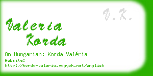 valeria korda business card