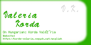 valeria korda business card